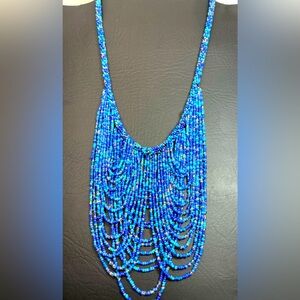 Chico’s Glass Beaded Waterfall Bib Necklace